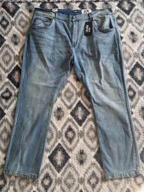 Evolution In Design Men's Slim Fit Jeans 48x33 NWT Light Wash Blue Streetwear